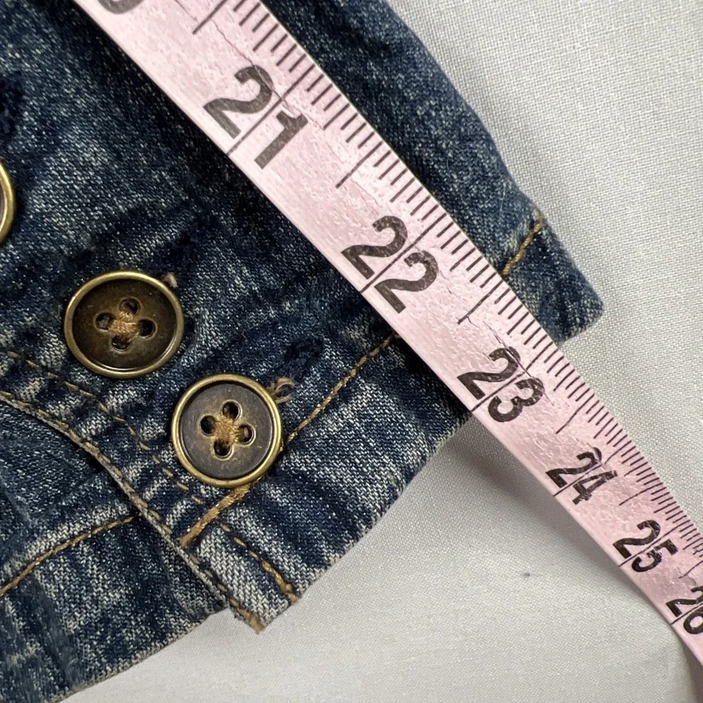 St. John's Bay Denim Blazer Womens PXL Petite Jeans Jacket 3 Button Up Casual - Picture 11 of 13